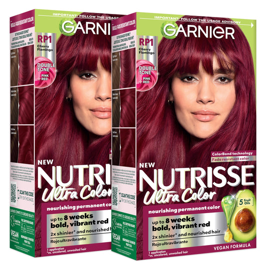 Garnier Nutrisse Ultra Color Hair Color, Permanent Hair Dye for Up to 8 Weeks of Bold, Vibrant, Fade-Resistant Results, Vegan & Cruelty-Free, RP1 Dark Beauty & Personal Care Garnier