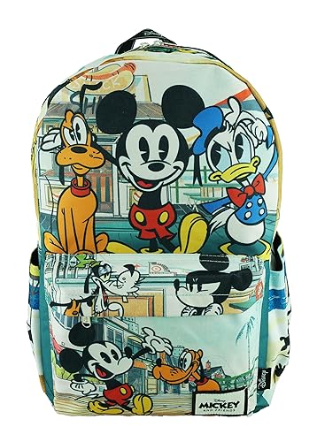 Disney Mickey Mouse Wondapop Deluxe Oversize Print Large 16" Backpack with Laptop Compartment - A19757