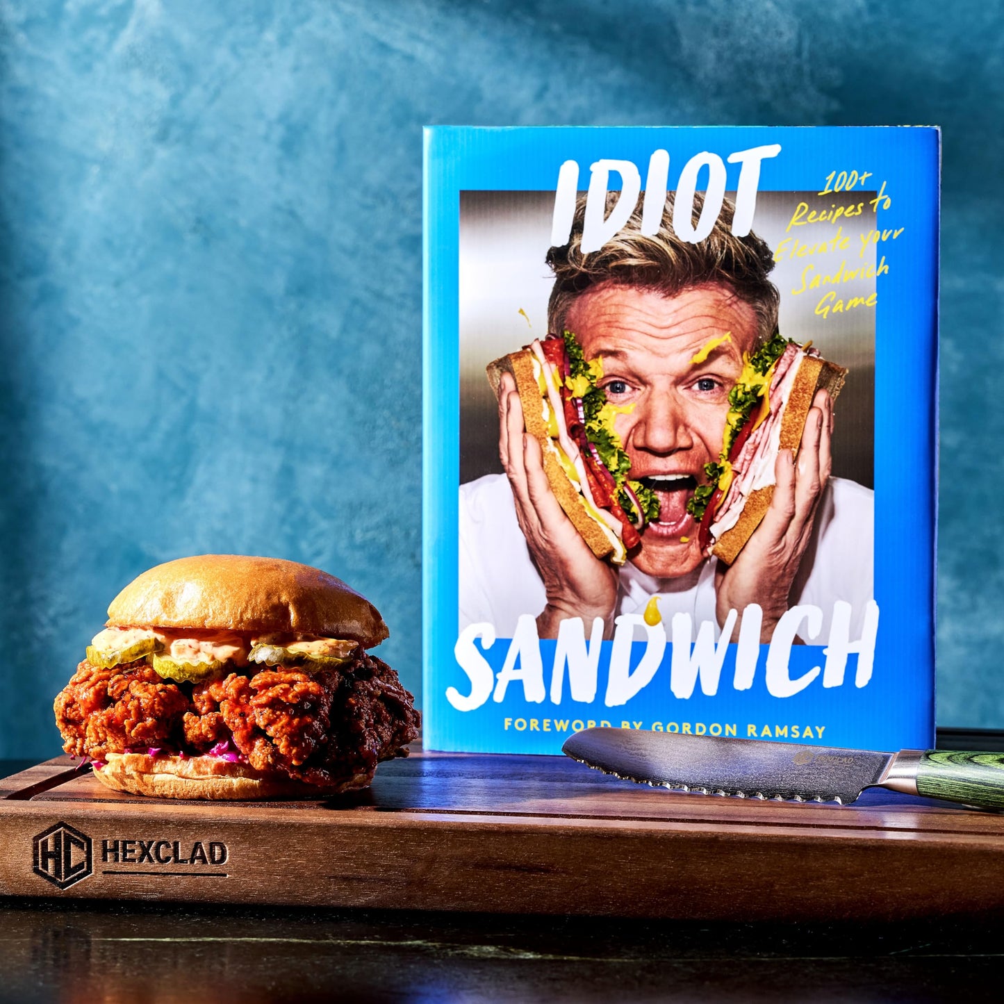 HexClad Medium Walnut Cutting Board, Double-Sided with Juice Groove & Recessed Handles, Durable, Scratch-Resistant Hardwood, Great for Chopping…