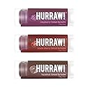 Hurraw! Raspberry Tinted, Black Cherry Tinted, Hazelnut Tinted Lip Balms, 3 Pack Bundle: Organic, Vegan, Cruelty & Gluten Free. Non-GMO, 100% Natural.