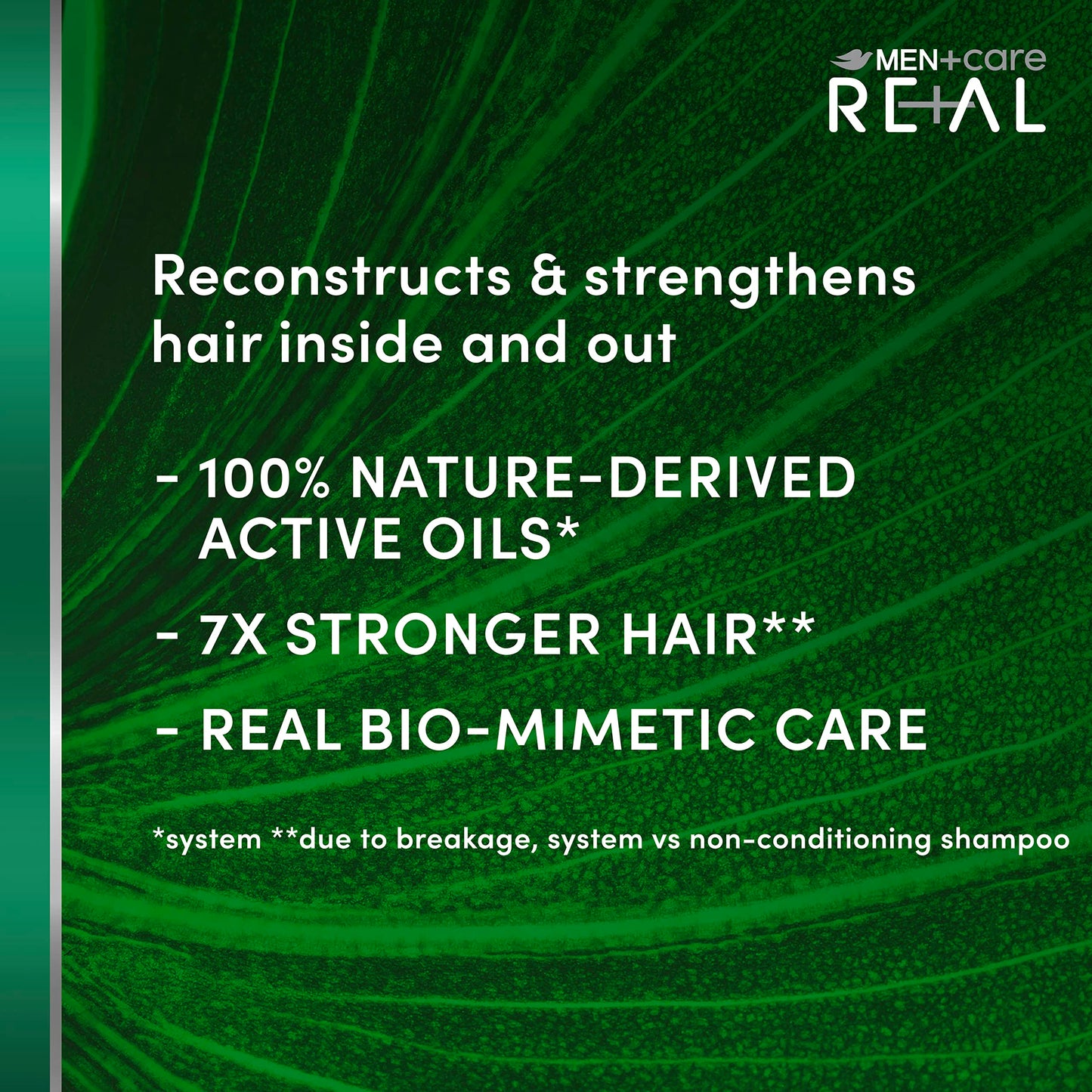 DOVE MEN + CARE Real Bio-Mimetic Care Conditioner For Damaged Hair Reconstruct Silicone-Free Conditioner With Coco Fatty Acid + Vegan Keratin 10oz