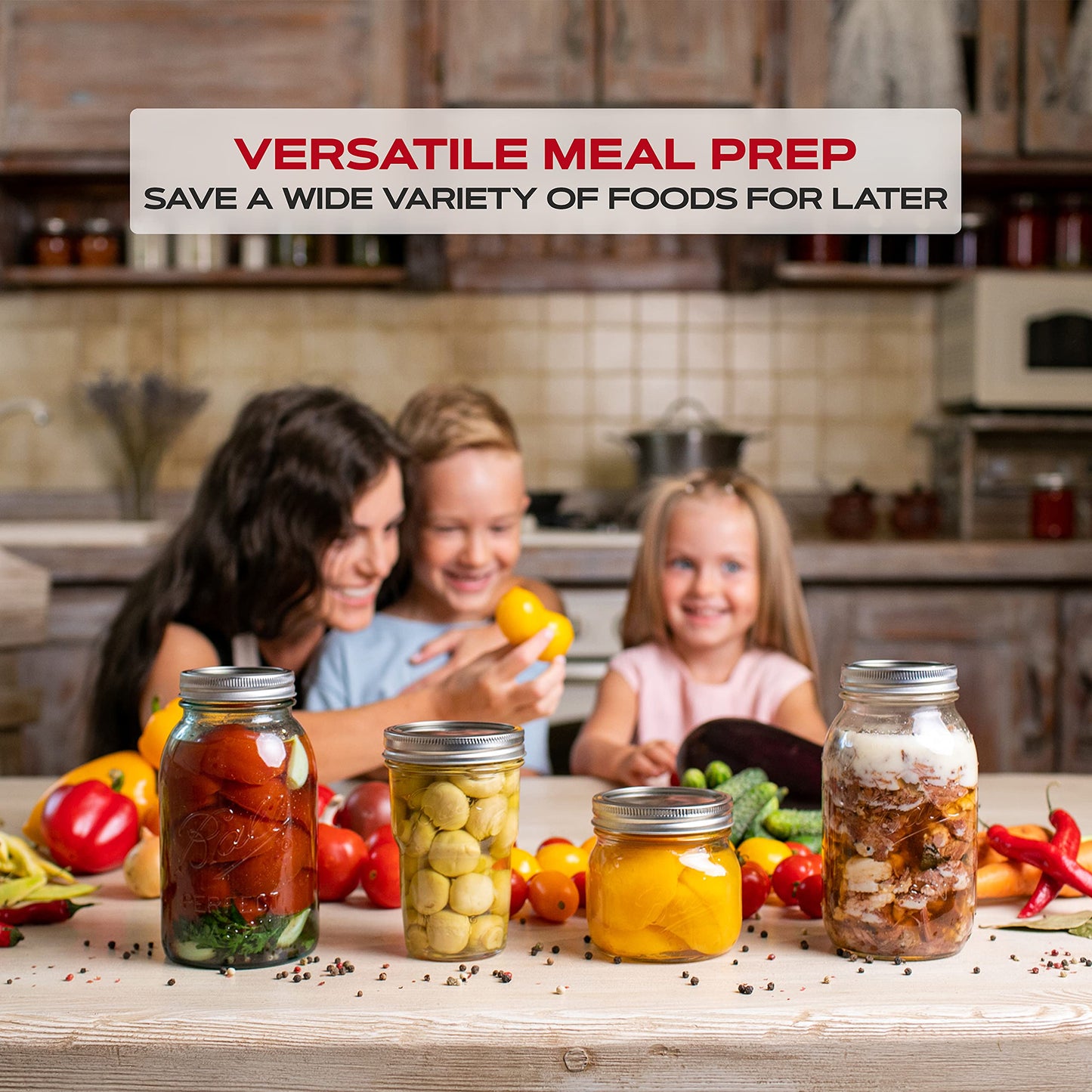 FORJARS - Wide Mouth Canning Lids, 100-Pack - Create Airtight Seals on Mason Jars to Preserve Food for Meal Prep & Emergency Food Storage - 3.4 In.…