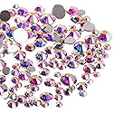 Jollin Bedazzling Kit - 3456pcs Glass Flatback Rhinestones for Nails Art & Crafting, Bulk Crystal AB Gems Stones in 6 Sizes (SS4-SS12), Non-Hotfix