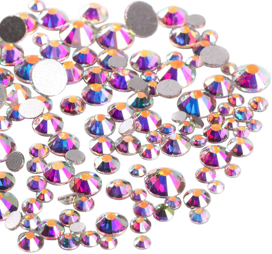 Jollin Bedazzling Kit - 3456pcs Glass Flatback Rhinestones for Nails Art & Crafting, Bulk Crystal AB Gems Stones in 6 Sizes (SS4-SS12), Non-Hotfix