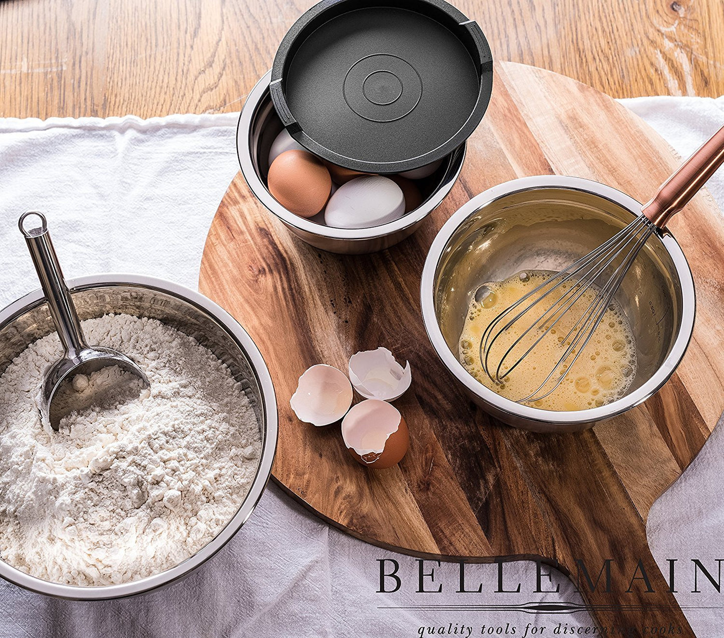 Stainless Steel Mixing Bowls with Lids Set - Large, Durable, Airtight Kitchen Bowls for Food Prep, Baking, Salad, and Storage (4 piece set)