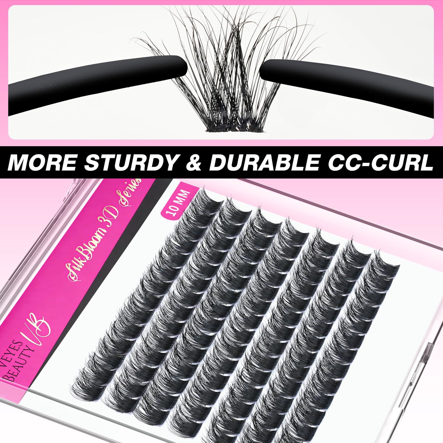 VEYESBEAUTY Lash Clusters Fluffy Individual Eyelash Extensions Xtreme 10mm Beauty and Personal Care VEYESBEAUTY