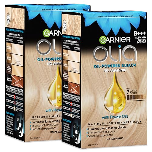 Garnier Olia Hair Color, Ammonia-Free Permanent Hair Dye, Oil-Powered Formula for up to 7+ levels of lift with Bonding Care, Vegan & Cruelty Free
