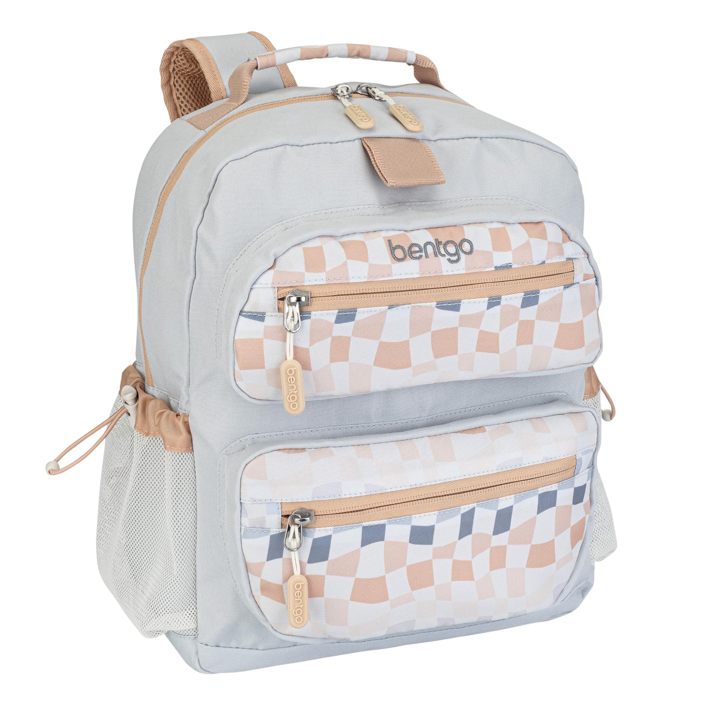 Bentgo Kids Backpack (Whimsy & Wonder Collection) - Lightweight 14’’ for School, Travel & Daycare - Ideal for Kids 4+, Durable & Water-Resistant, Roomy Interior, Loop for Lunch Bag (Checker Gradient)
