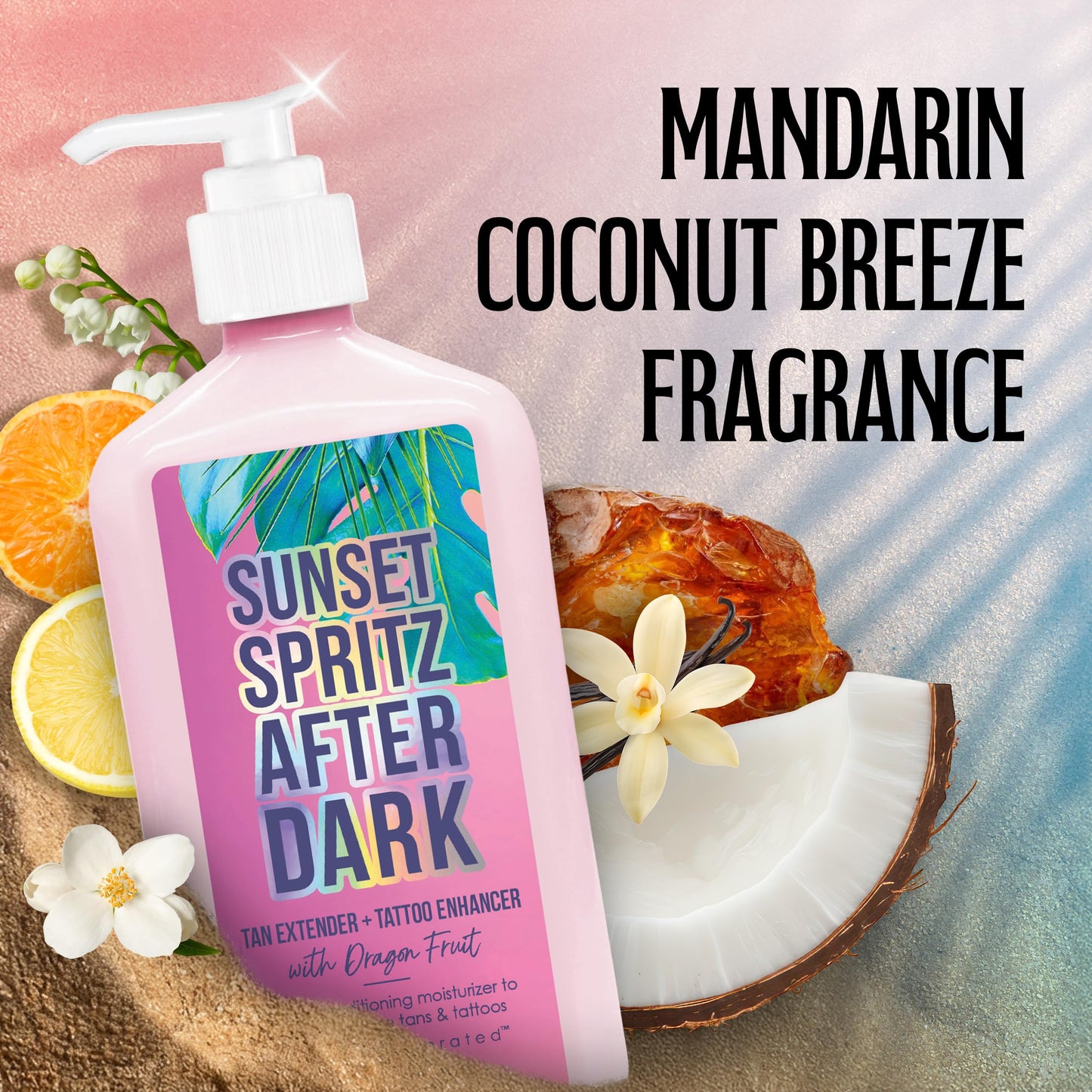 Brown Sugar After Dark Sunset Spritz Tan Extender & Tattoo Enhancer, Dragon Fruit with Biotanning Carrot Oil & Shea Butter, 18 Fl Oz