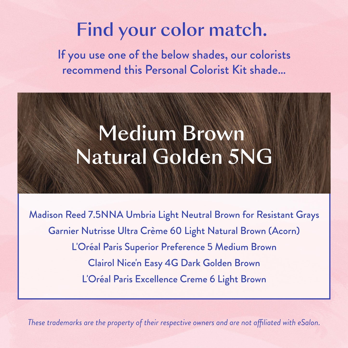 eSalon Permanent Hair Color & Hair Dye Complete Kit - Medium Brown Natural Golden - Personal Colorist Kit for Up To 100% Gray Coverage for All Hair
