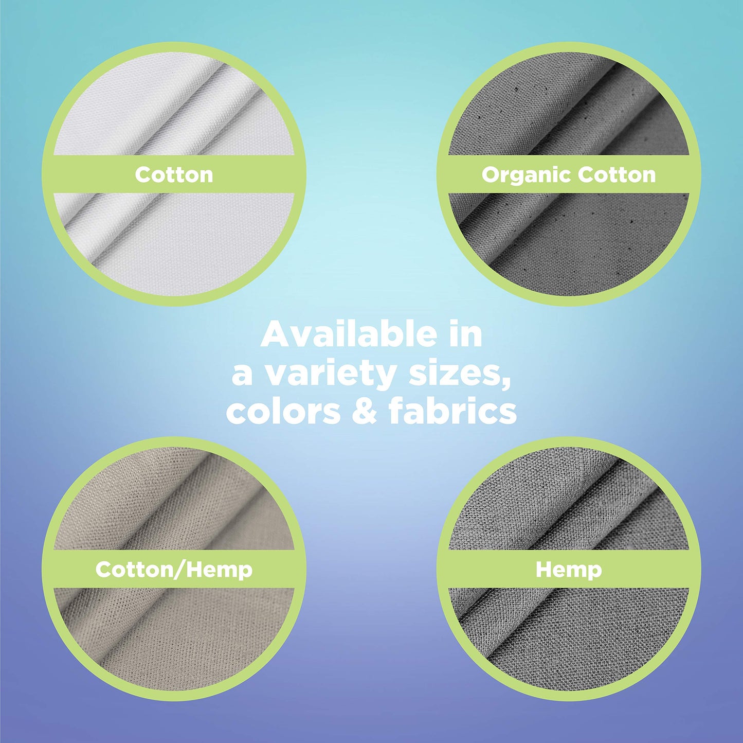 Bean Products Organic Cotton Stall Shower Curtain (Natural), [70" x 74"] | All Natural Materials | Works with Tub, Bath and Stall Showers