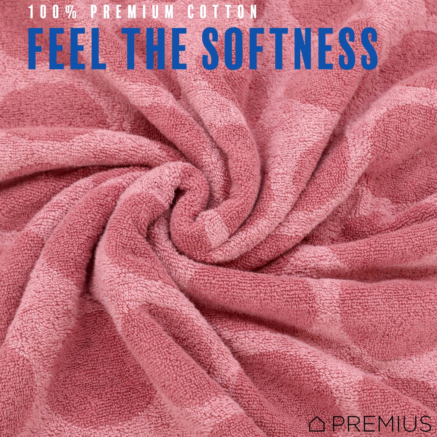 PREMIUS 2 Pack Circles Polka Dot Hand Towels, 100% Cotton Yarn Dyed, 16x28 Inches, Ultra Soft & Absorbent, Fast Drying, Versatile for Bathroom, Gym…