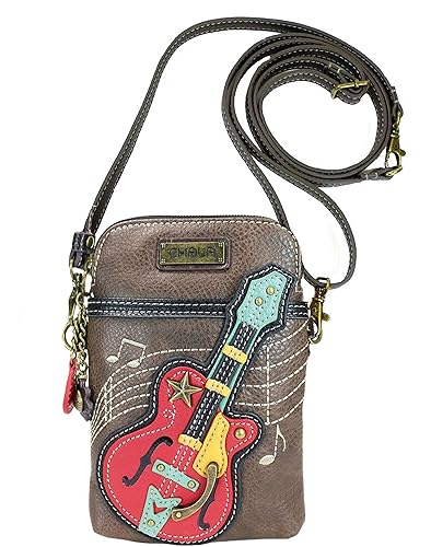 Chala Guitar Cellphone Crossbody Handbag - Convertible Strap 5" x 7.5" x 1"