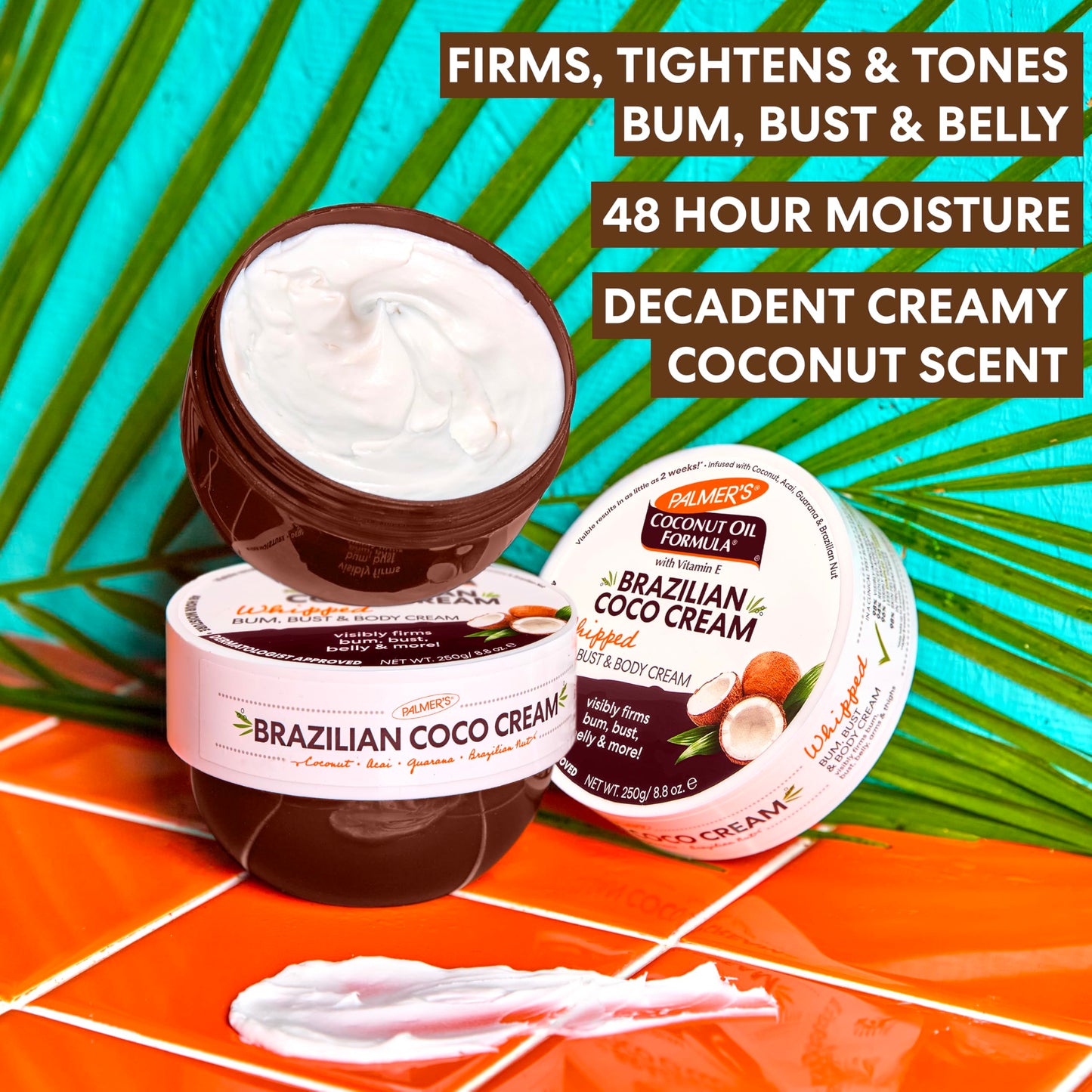 Palmer's Coconut Oil Formula Brazilian Coco Cream with Vitamin E, 8.8 Fl Oz, Whipped Bum, Bust & Body Cream, Helps with Skin Tightening & Firming Beauty & Personal Care Palmer's