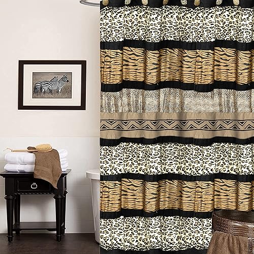 Popular Bath Shower Curtain, Jezella Collection, Animal Print