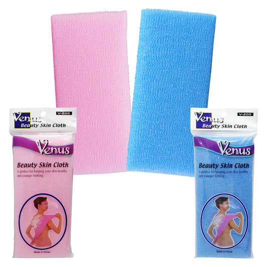 Venus Beauty Bath Shower Exfoliating Towel Cloth Nylon Mesh Korean Loofah Scrub Washcloth Back Scrubber, Assorted Colors (4 Pack) Beauty and Personal Care Venus Beauty