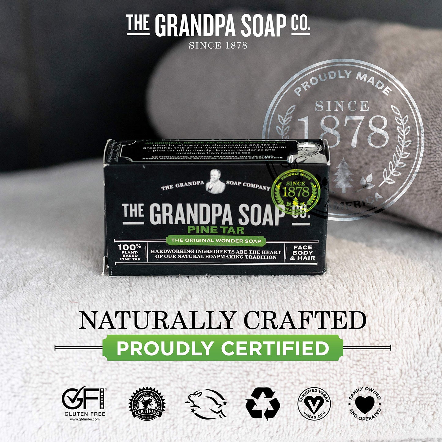 Grandpa's Brands Pine Tar Soap, 4.25 Ounce
