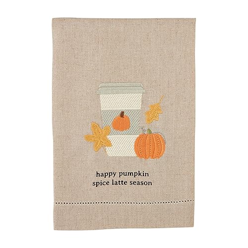 Mud Pie Hem Stitch Towel, Pumpkin Spice, 21" x 14"