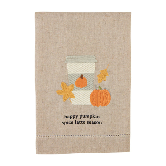 Mud Pie Hem Stitch Towel, Pumpkin Spice, 21" x 14"