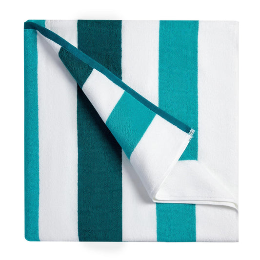 Bornbay Cotton Oversized Beach Towel - Extra Large 40"X70" Plush Thick Pool Towel, XL Fluffy Cyan Green Beach Towels Stripe Swimming Towel for Adults…