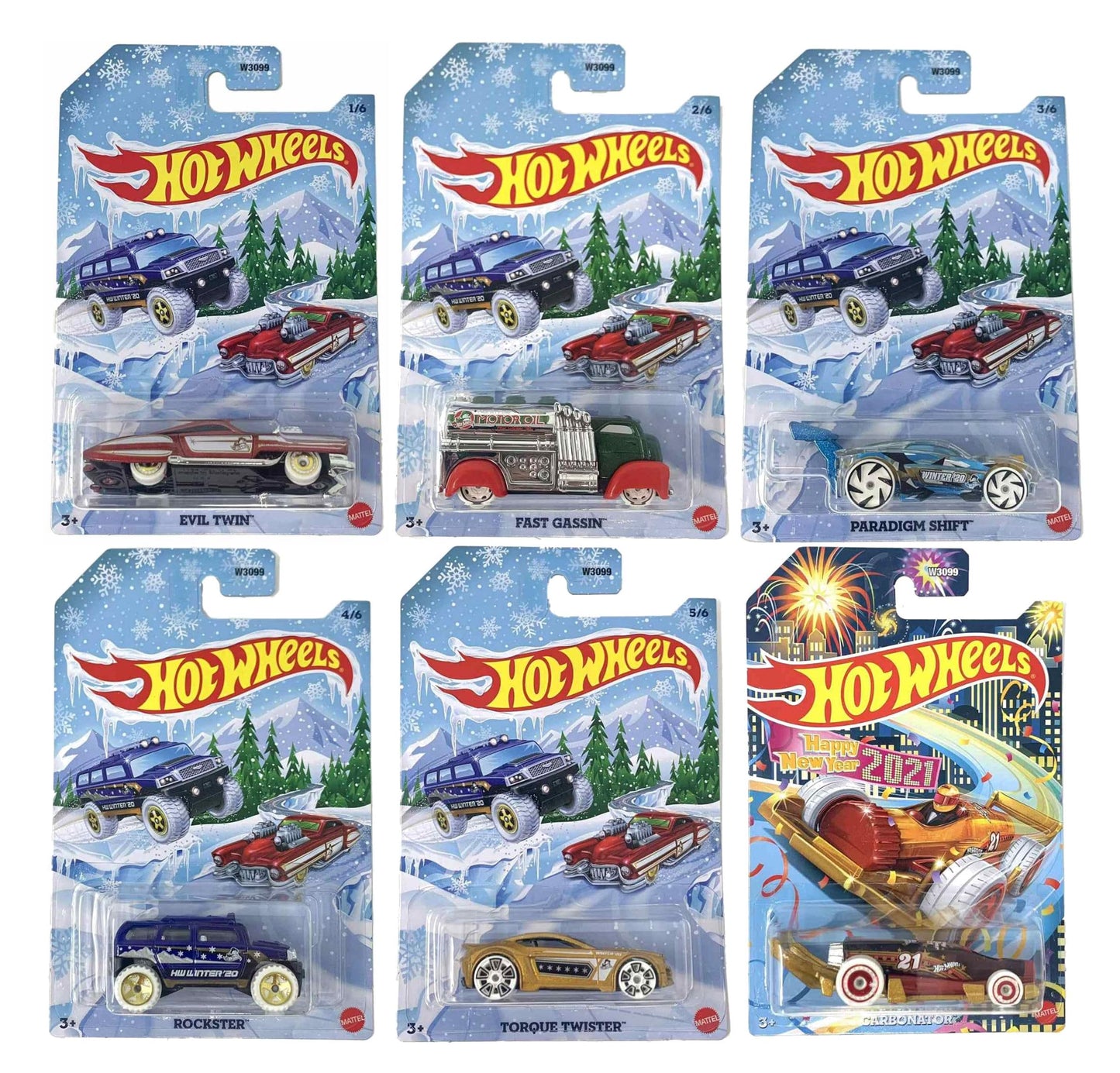 Hot Wheels 2019 Holiday Hot Rods Complete Set of 6