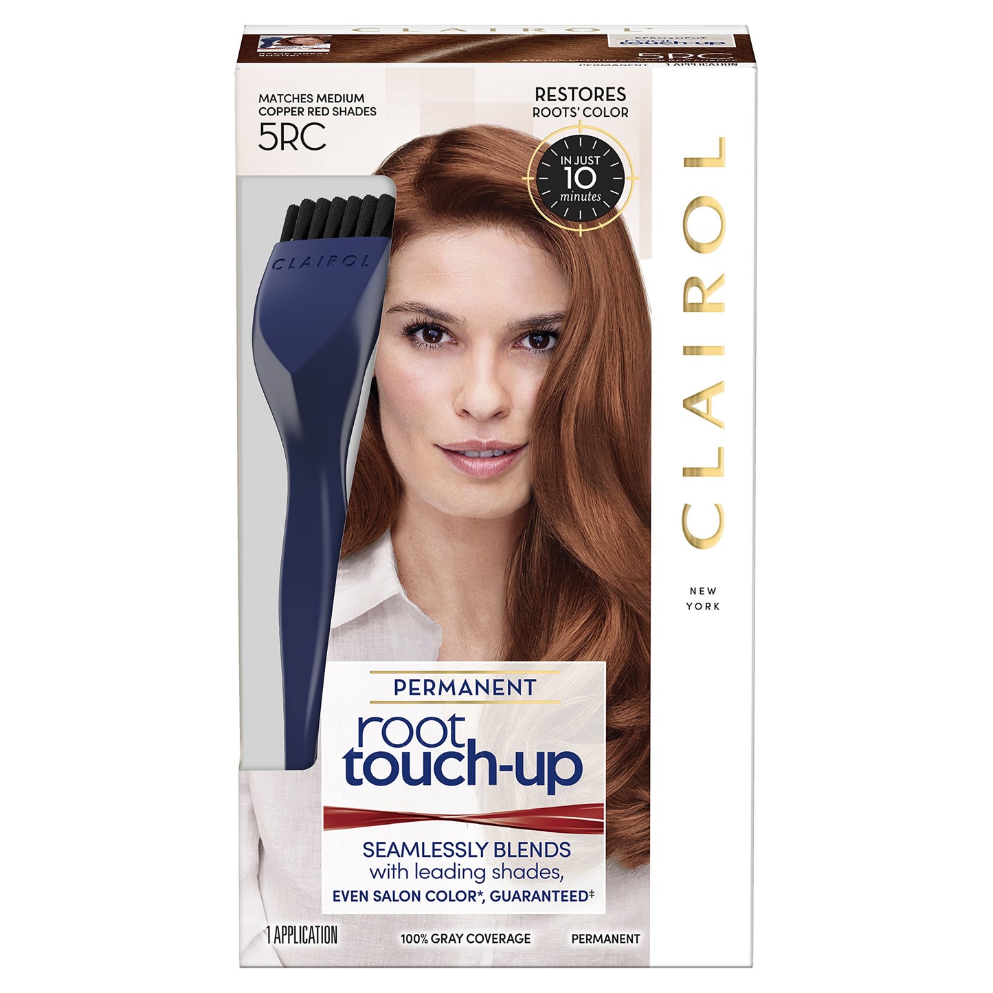 Clairol Root Touch-Up by Nice'n Easy Permanent Hair Dye, 5RC Medium Copper Red Hair Color, Pack of 1