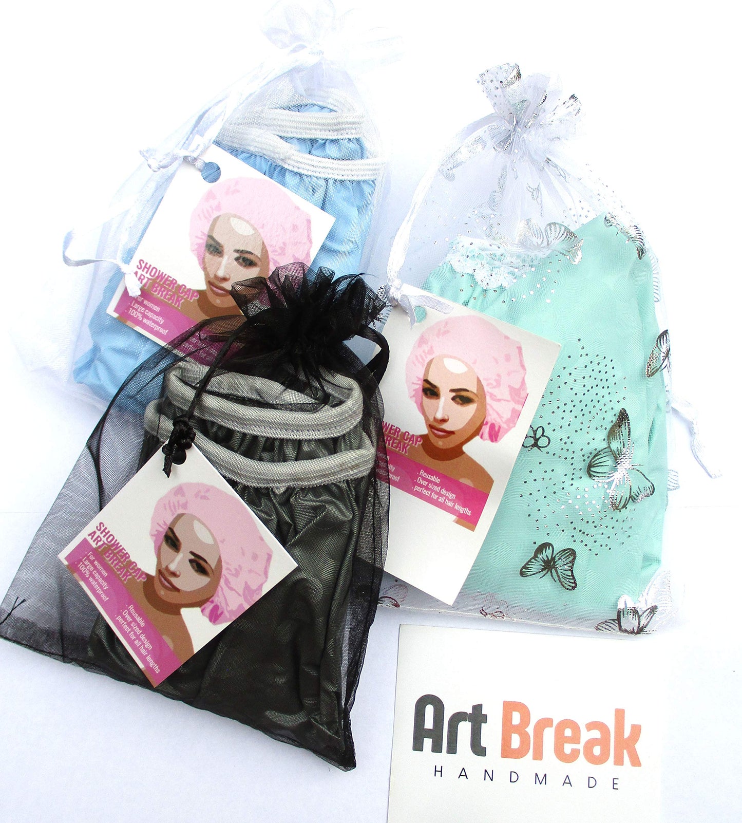 Shower Cap for women regular hair shower cap for Long Hair all Hair Lengths Waterproff (blue)