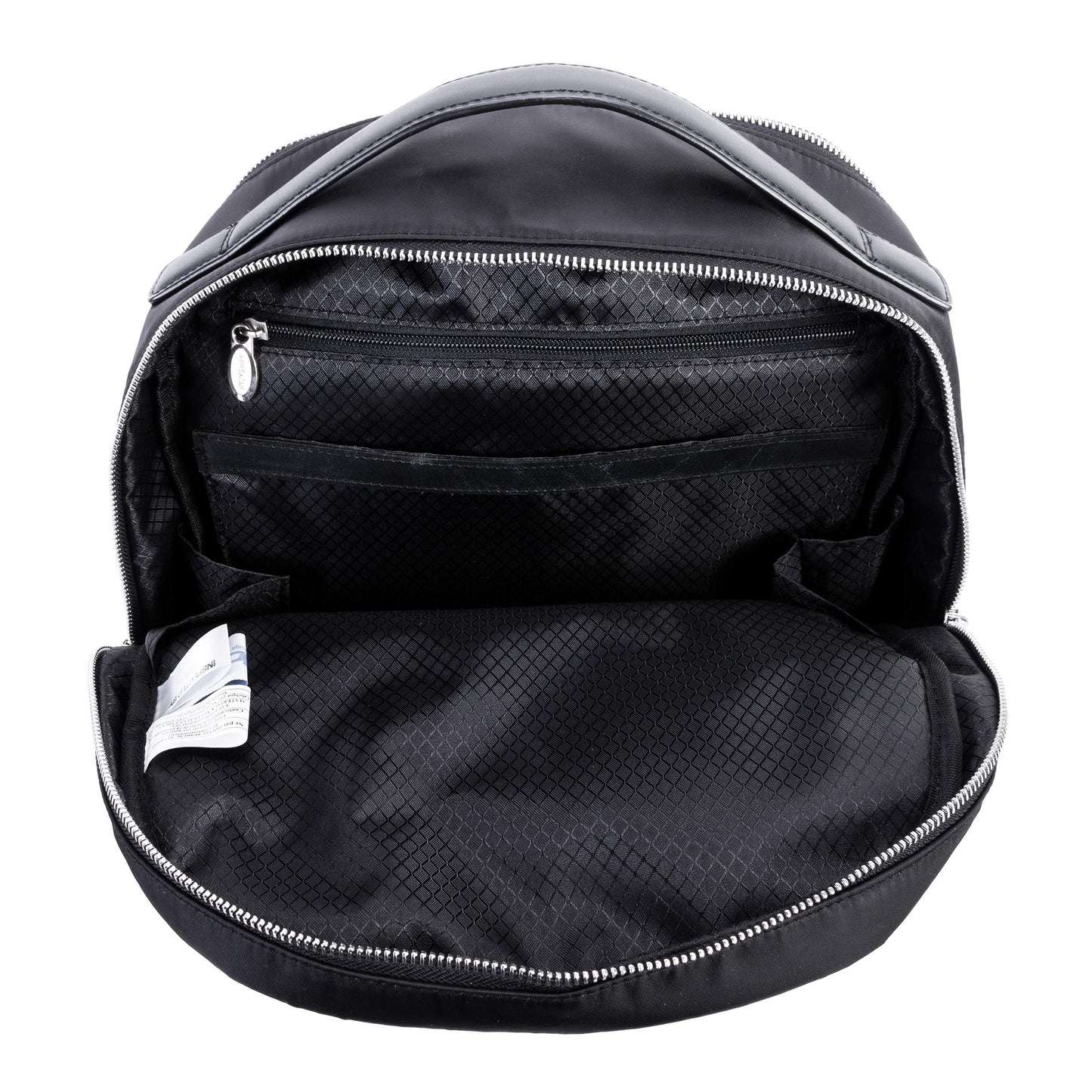 McKleinUSA N Series, Parker, Nano Tech-Light Nylon with Leather Trim, 15" Nylon Dual Compartment Laptop Backpack, Black (18555), One Size