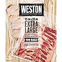 Weston Vacuum Sealer Bags, 2 Ply 3mm Thick, for NutriFresh, FoodSaver & Other Heat-Seal Systems, for Meal Prep and Sous Vide, BPA Free, 15" x 18"…