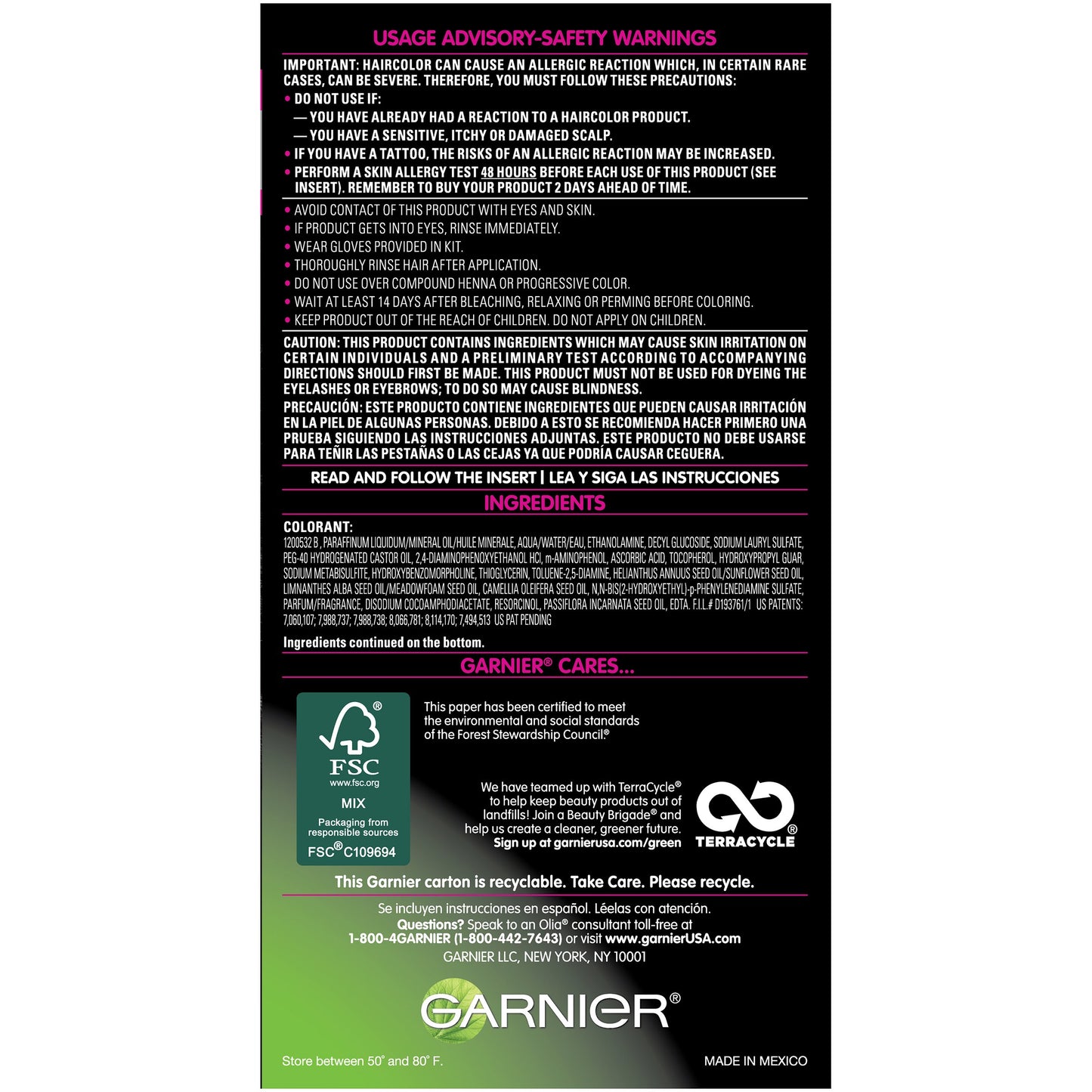 Garnier Hair Color Olia Oil Powered Permanent Hair Color, 2.11 Platinum Bla