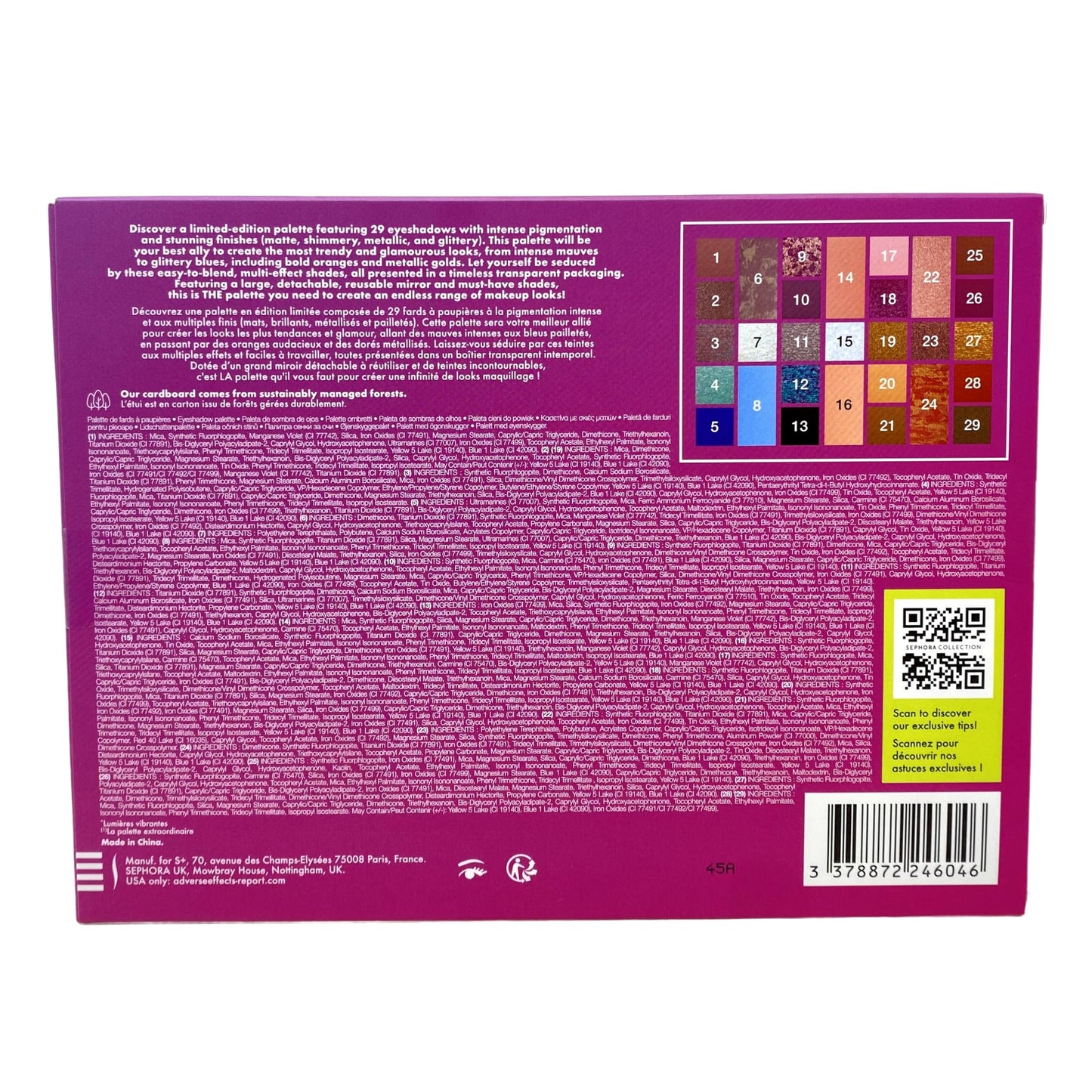 SEPHORA Favorites Limited Edition Vibrant Lights The Amazing Palette - 29 Vibrant Eyeshadow Shades