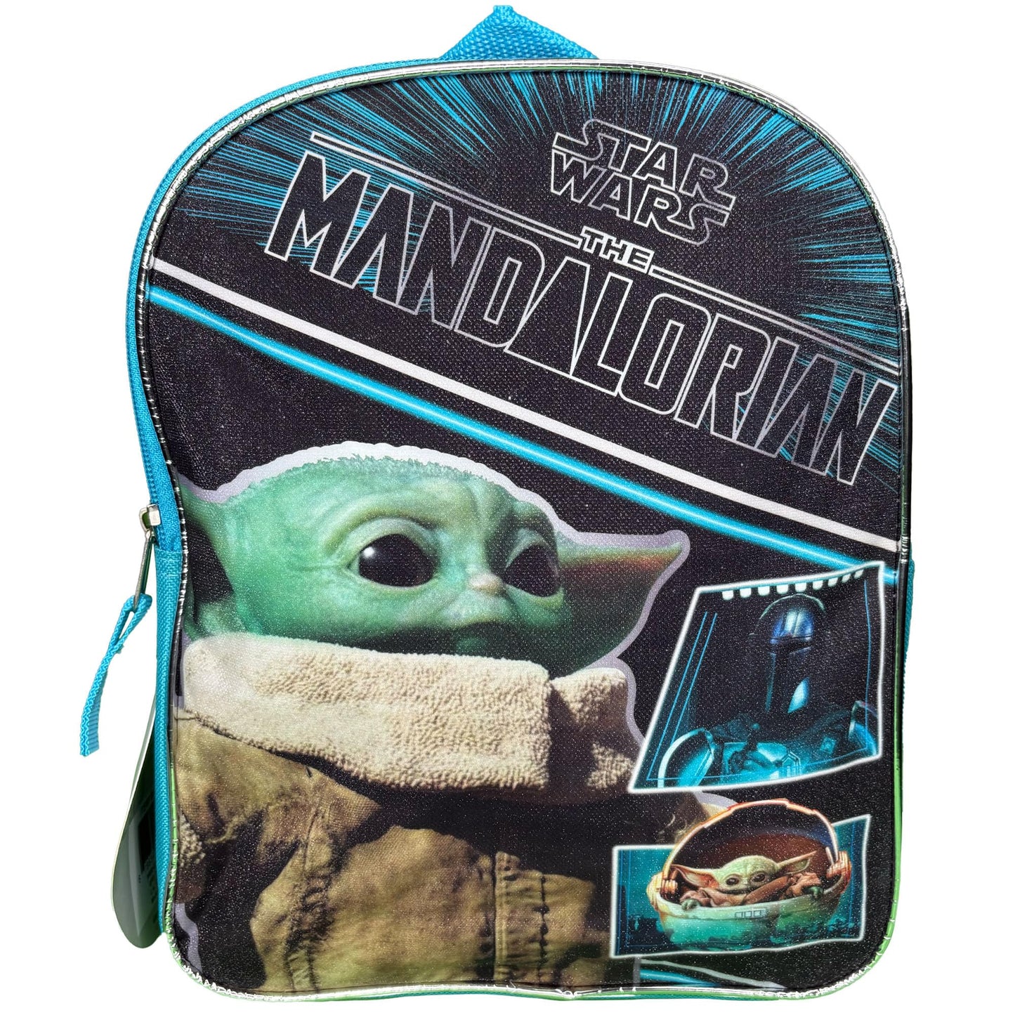 Fast Forward Star Wars The Child Baby Yoda 11" Plain Front Mini Backpack, Black, Small