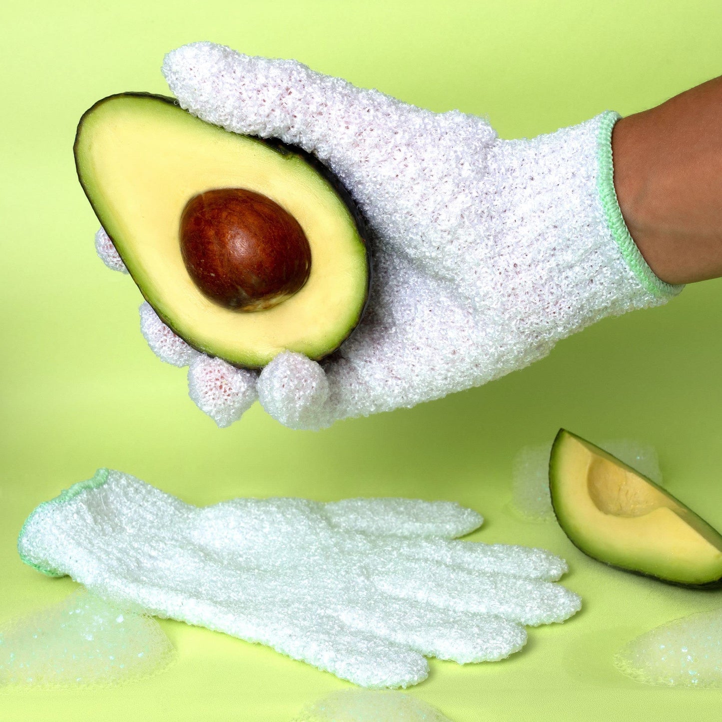 EcoTools Gentle Bath + Shower Gloves, Exfoliating Gloves Remove Dead Skin & Cleanse The Whole Body, Bath Gloves Infused with Avocado Oil to Scrub