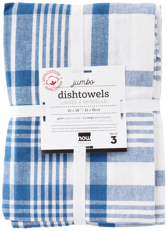 Now Designs Jumbo Dish Towels (Set of 3) - Royal