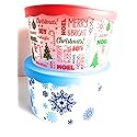 Greenbrier Holiday~Christmas Cookie Storage Buckets with Lids (2 Buckets)