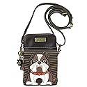 Chala Bulldog Cellphone Crossbody Handbag - Convertible Strap