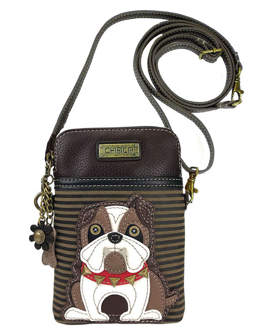 Chala Bulldog Cellphone Crossbody Handbag - Convertible Strap Fashion CHALA
