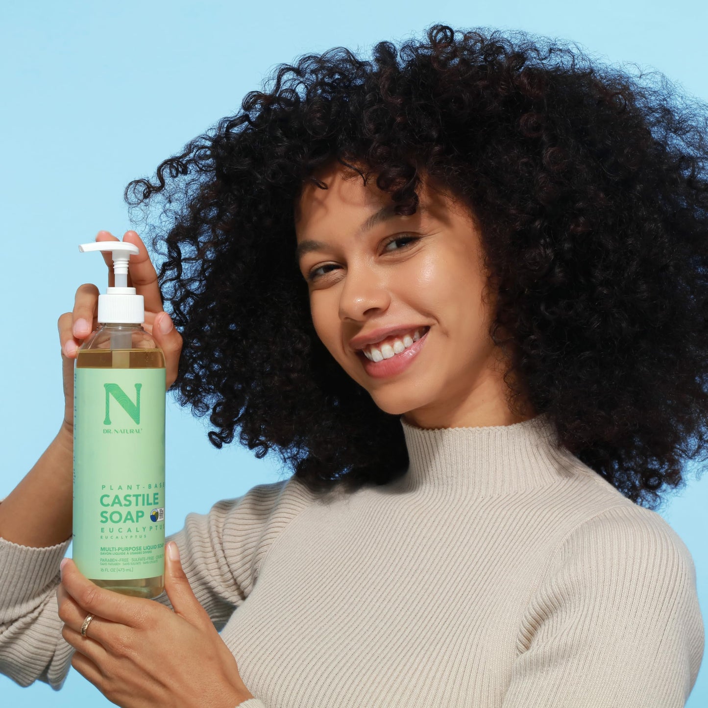 Dr. Natural Castile Liquid Soap - Multi-Use Body Wash, Shampoo and Face Wash - Hydrating Body Soap for Skin, Hair, Pets and Home - Eucalyptus - 16 oz