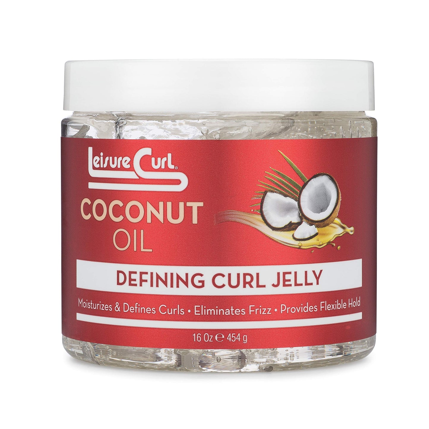 Coconut Oil Defining Curl Jelly, 16 oz for Moisturizes, Defines Curls, Eliminates Frizz, Provides Flexible Hold