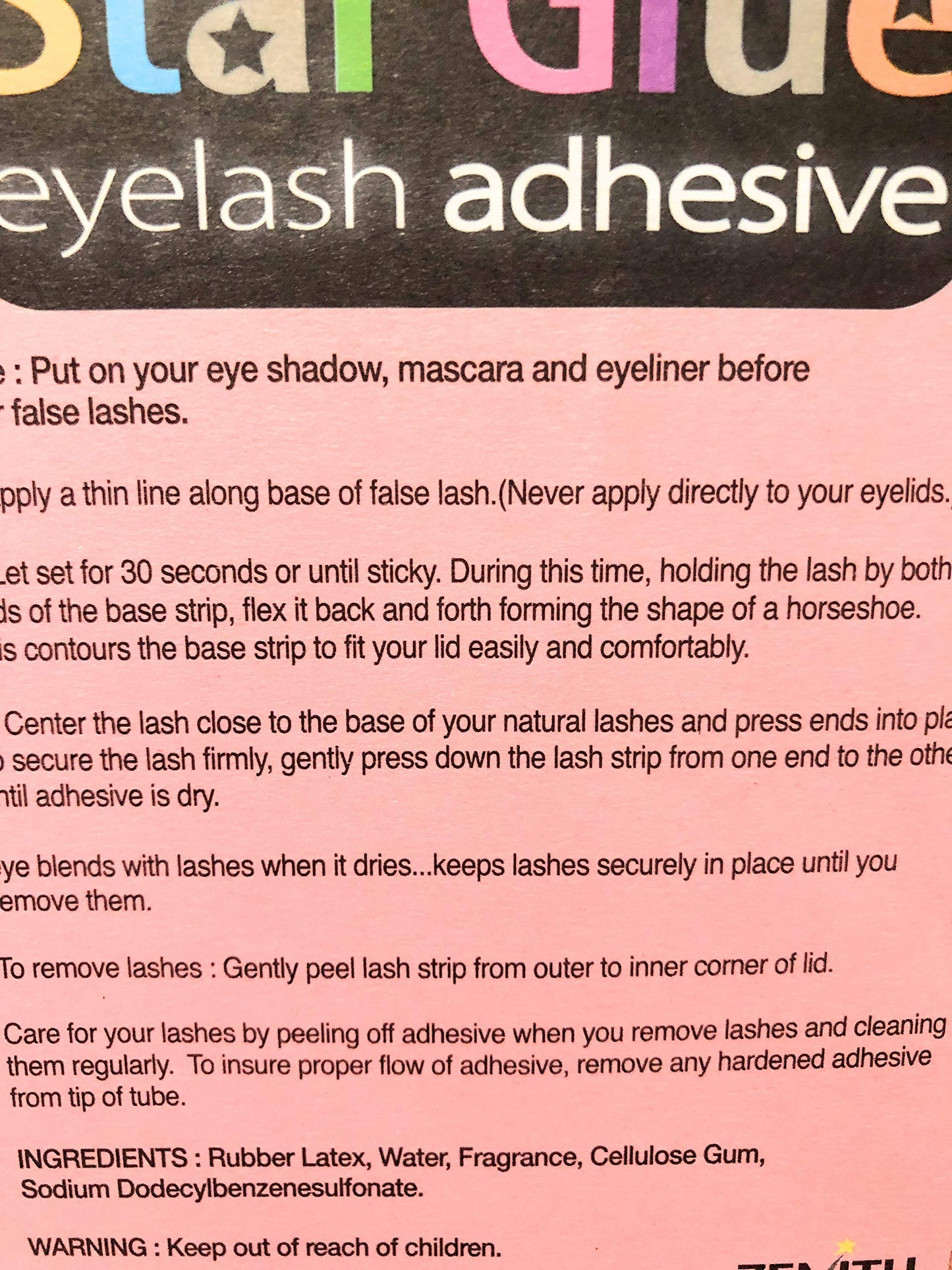 Star Eyelash Glue for Strip Lashes (Clear) 7g (1/4oz)