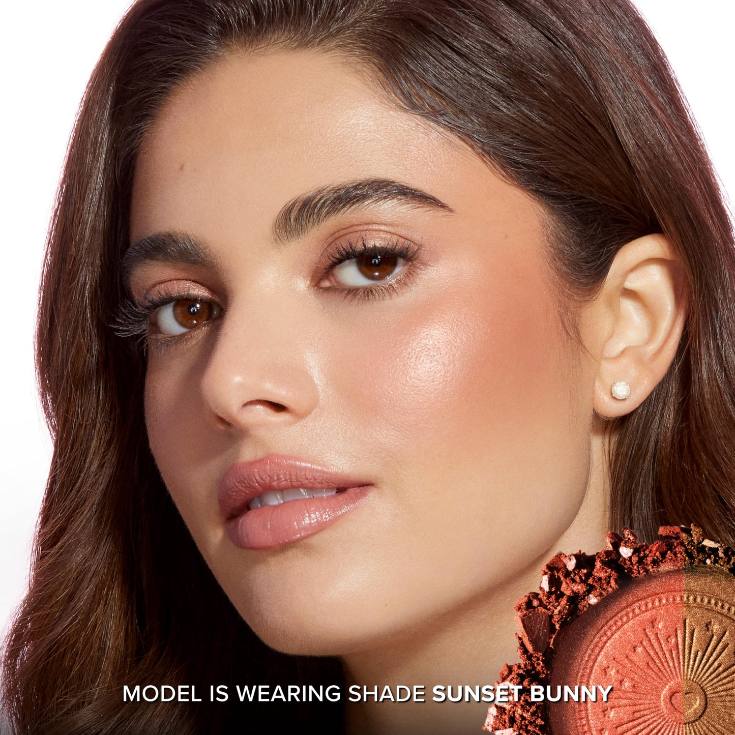 Too Faced Sun Bunny Blushing Bronzer | Dual-Shade Sheer, Luminous Bronzer Blush with Pink Undertones to Mimic Natural Flush, Sunset Bunny, 0.28 Ounce