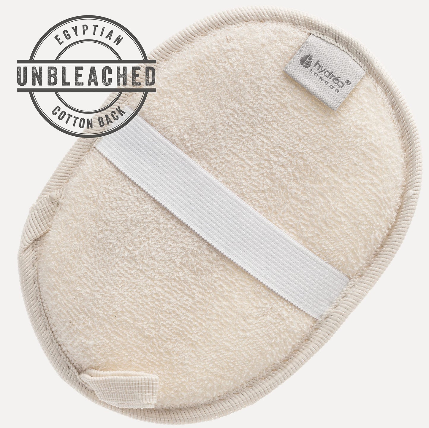 Hydréa London Organic Egyptian Loofah Luxury Exfoliating Body Pad Natural Quality Spa Bodycare for Bath Shower
