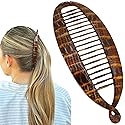 Camila Paris CP3097 French Extra Large Banana Clip Hair Comb, Classic Banana Clips Hair for Thick Hair Ponytail Holder Interlocking Styling Clips