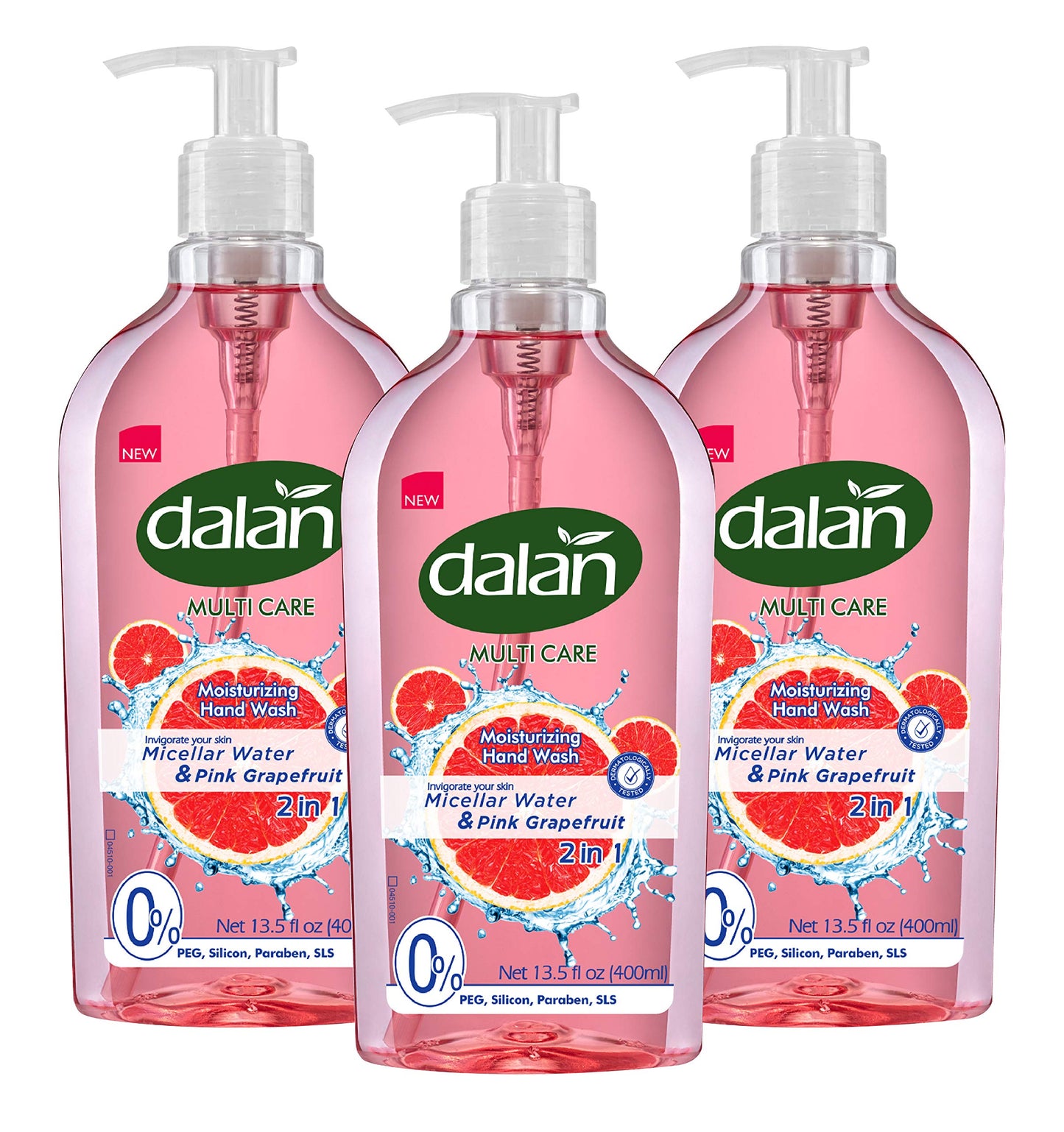 Dalan Pink Grapefruit Multicare Ultra Moisturizing Liquid Hand Soap for Normal and Dry Hands Fresh Clean and Soft Feeling (13.5 Fl Oz / 400 mL (Pack