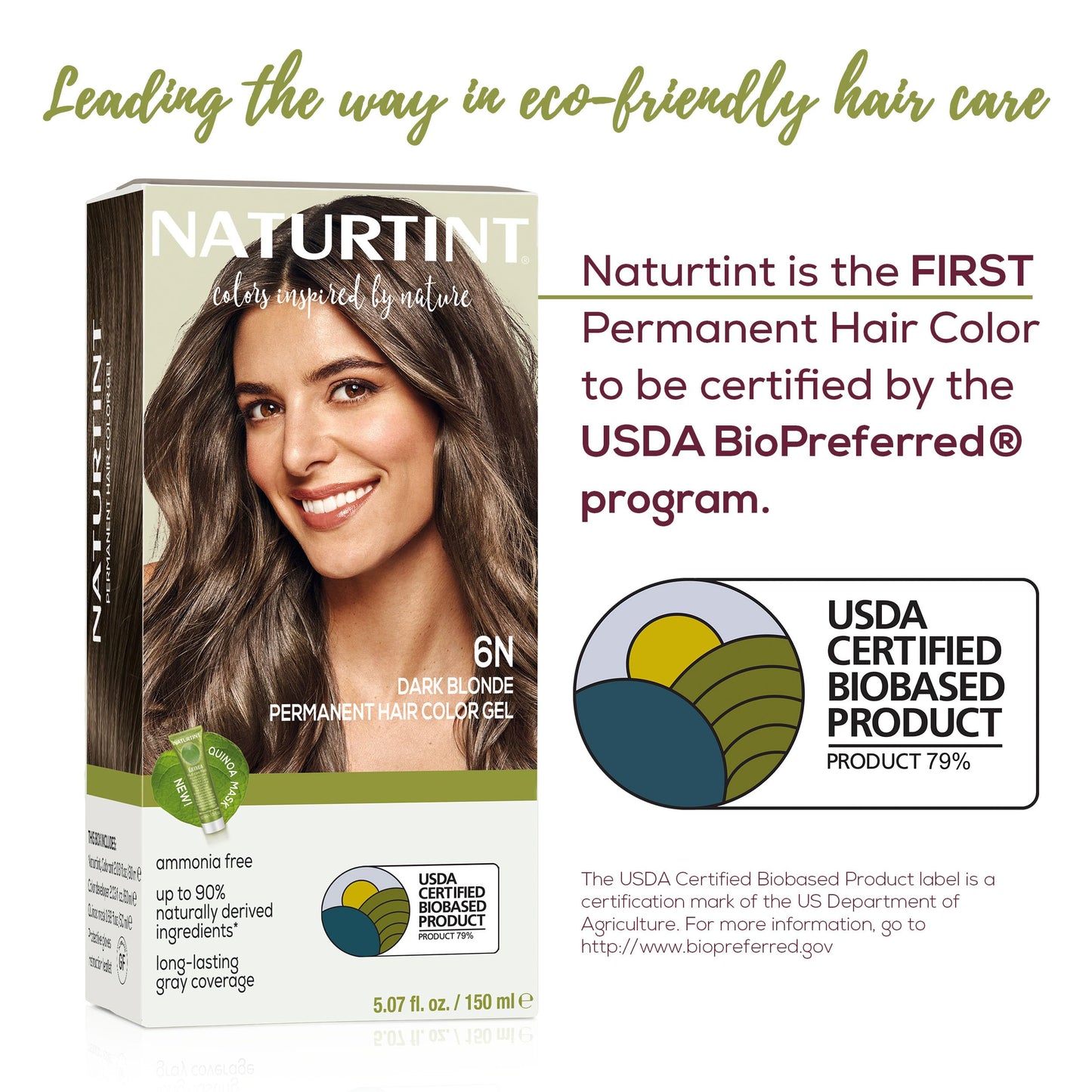 Naturtint 6N Dark Blonde Permanent Hair Color (Pack of 1), Ammonia Free, Vegan, Cruelty Free, up to 100% Gray Coverage, Long Lasting Results