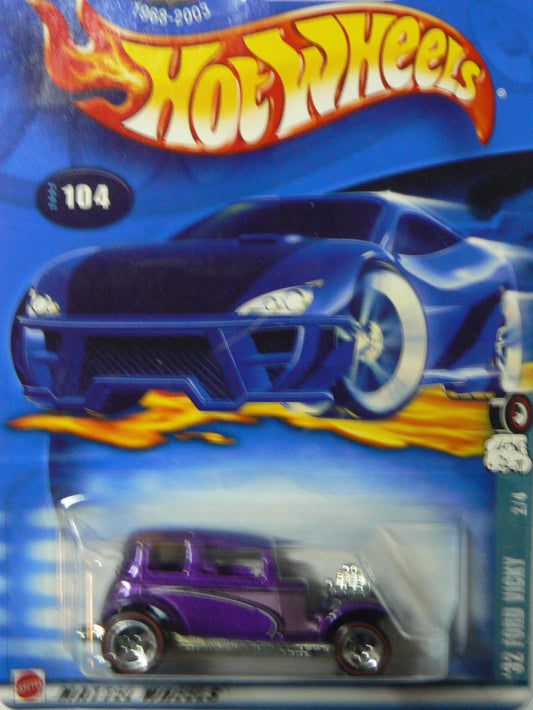 Hot Wheels 2002-104 Purple '32 Ford Vicky 35th Anniversary 1:64 Scale by Hot Wheels
