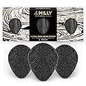Konjac Sponge for Face | All Natural and Reusable | Konjac Facial Sponge with Activated Bamboo Charcoal | Gentle Exfoliating Sponge for Face |