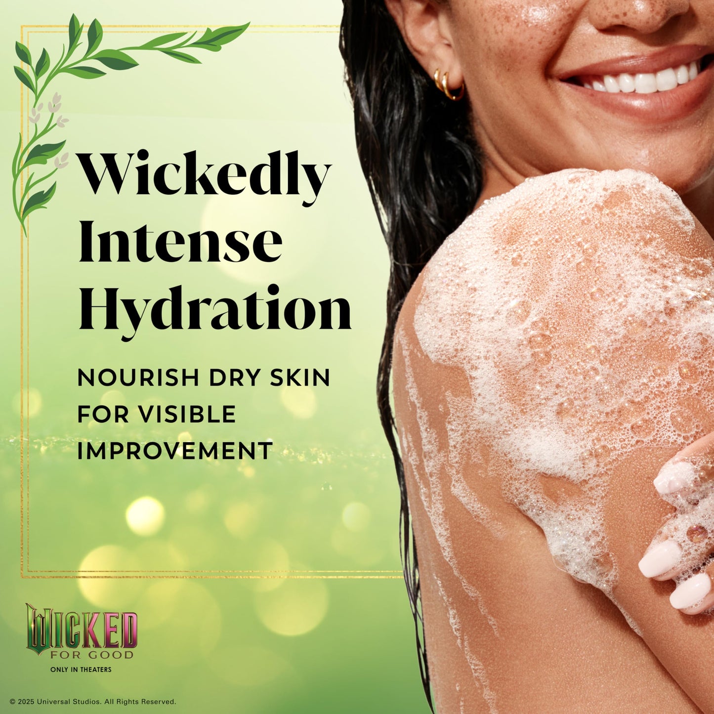 Olay Body Wash for Women, Wickedly Wonderful Elphaba’s Edition, Intensely Hydrating & Renewing, Pro-Hyaluronic Acid Serum with Vitamin B3, For All