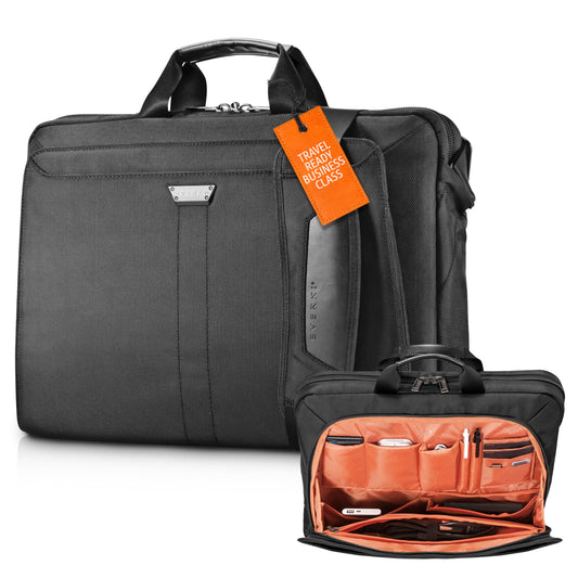 EVERKI Lunar Large Laptop Briefcase - Water-Repellent Durable Ballistic Nylon & Leather Accent Briefcase Bag, Professional Work/Gaming Laptop Bag