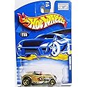 2000 - Mattel - Hot Wheels - Collector #238 - Deuce Roadster - Metallic Gold - Rare Gold Wheels - Red Tinted Window - Devil Graphics - Black Interior…